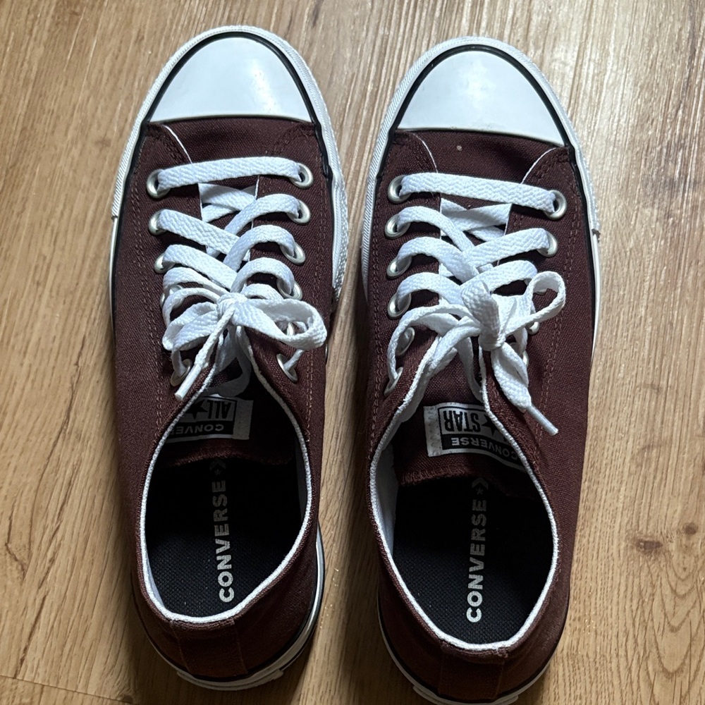 Converse Womens Dark Brown Sneakers with White Accents